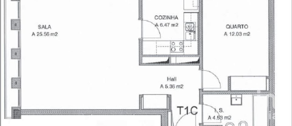 Apartment T1 in Avenidas Novas of 67 m²