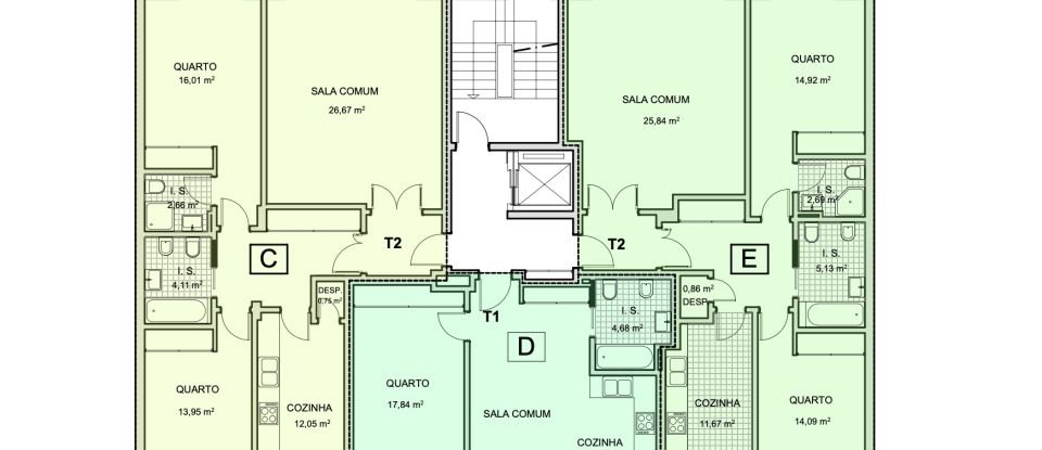 Apartamento T2 em Montenegro de 132 m²