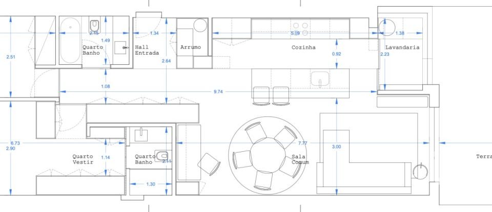 Apartamento T2 em Cedofeita, Santo Ildefonso, Sé, Miragaia, São Nicolau e Vitória de 95 m²