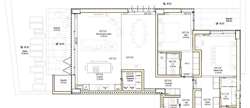 Apartment T3 in São Martinho of 168 m²