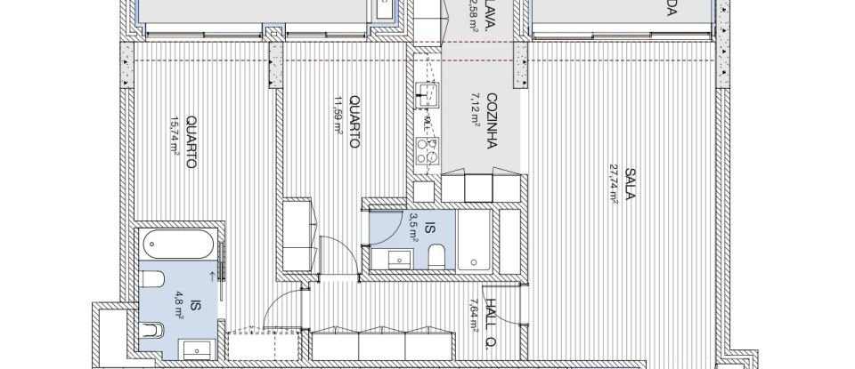 Apartamento T2 em Lumiar de 121 m²