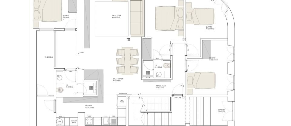 Appartement T4 à Arroios de 140 m²