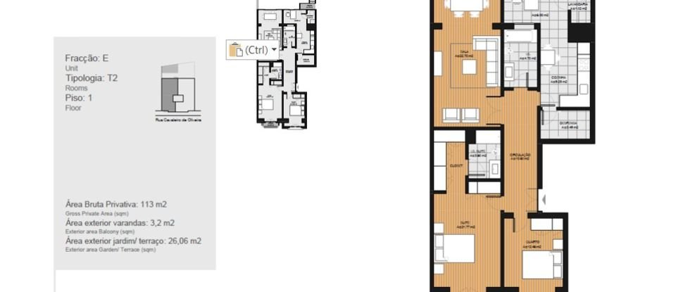 Apartamento T2 em Arroios de 113 m²