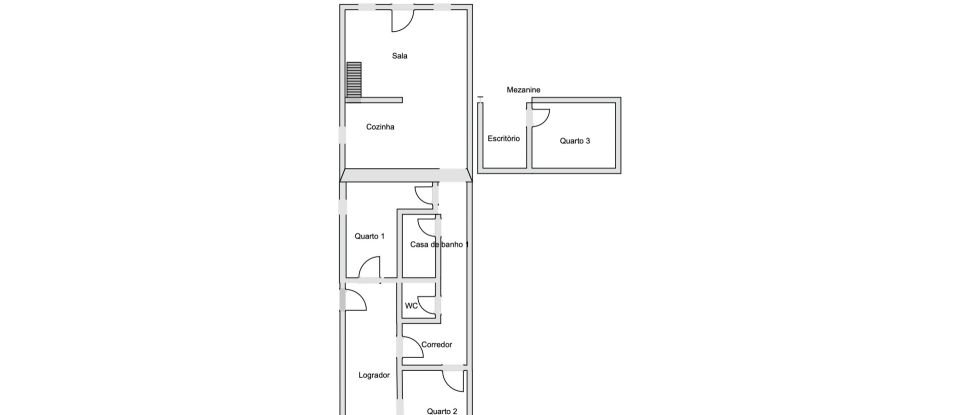 Maison de ville T3 à Bensafrim e Barão de São João de 115 m²