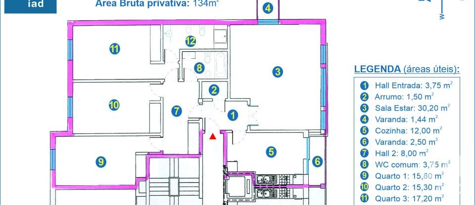 Apartamento T3 em Esgueira de 134 m²