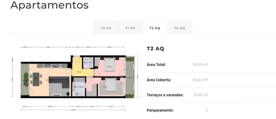 Appartement T2 à Buarcos E São Julião de 93 m²