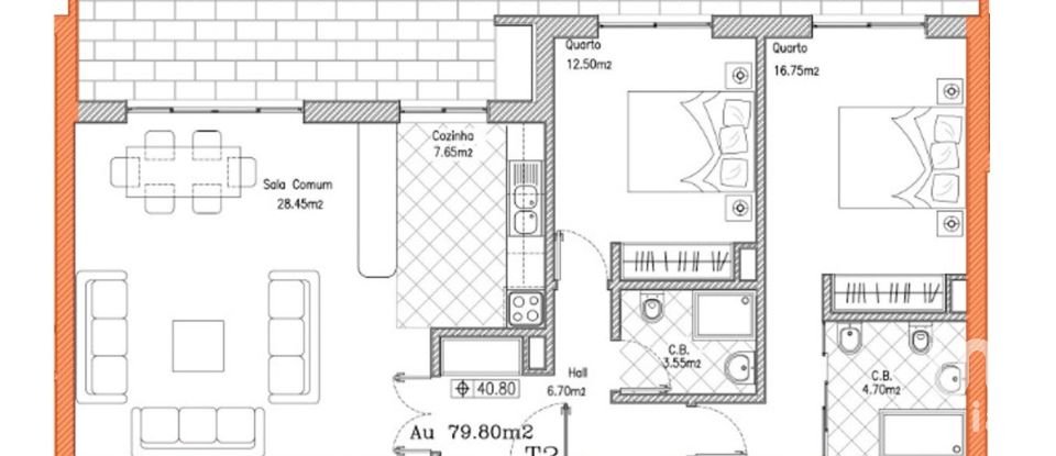 Appartement T2 à São Gonçalo De Lagos de 124 m²