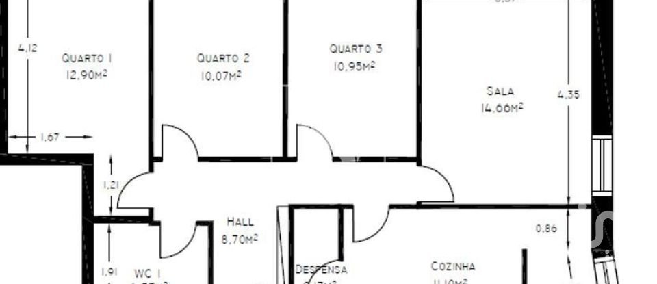 Apartamento T3 em Darque de 87 m²