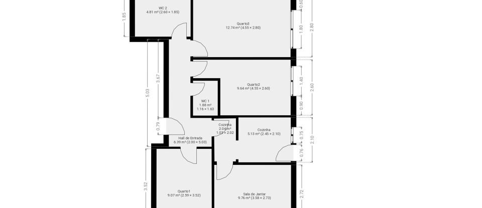 Apartamento T3 em Quelfes de 62 m²